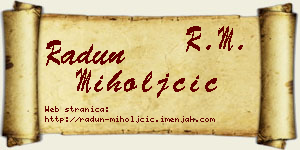 Radun Miholjčić vizit kartica